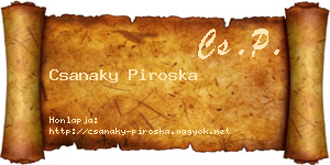 Csanaky Piroska névjegykártya